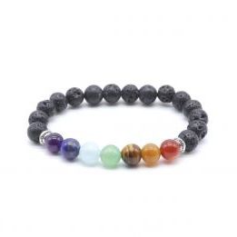 Pulsera 8mm 7 Chakras Lava